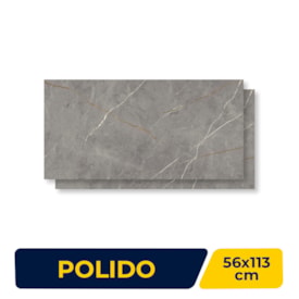 Piso Cerâmico Polido Incopisos 56x113cm Sevilha Gray Retificado - 313003