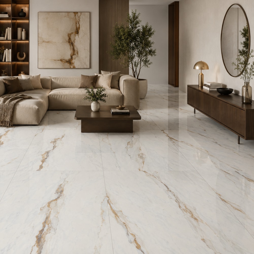 Piso Cerâmico Polido Karina 60x120cm Macchia Oro Retificado - 68017