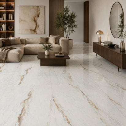 Piso Cerâmico Polido Karina 60x120cm Macchia Oro Retificado - 68017