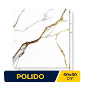 Piso Cerâmico Polido Karina 60x60cm Lumine Gold Retificado - 67019