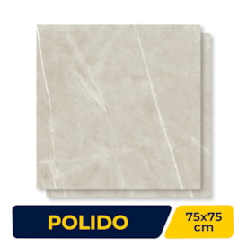 Piso Cerâmico Polido Karina 75x75cm Lumina Beige Retificado - 75040