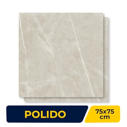 Piso Cerâmico Polido Karina 75x75cm Lumina Beige Retificado - 75040