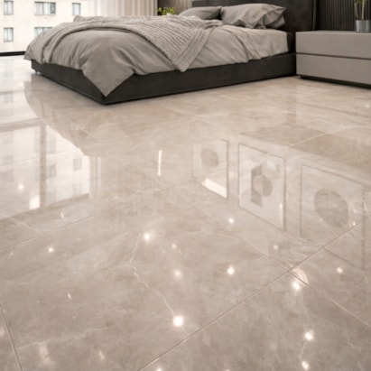 Piso Cerâmico Polido Karina 75x75cm Lumina Beige Retificado - 75040
