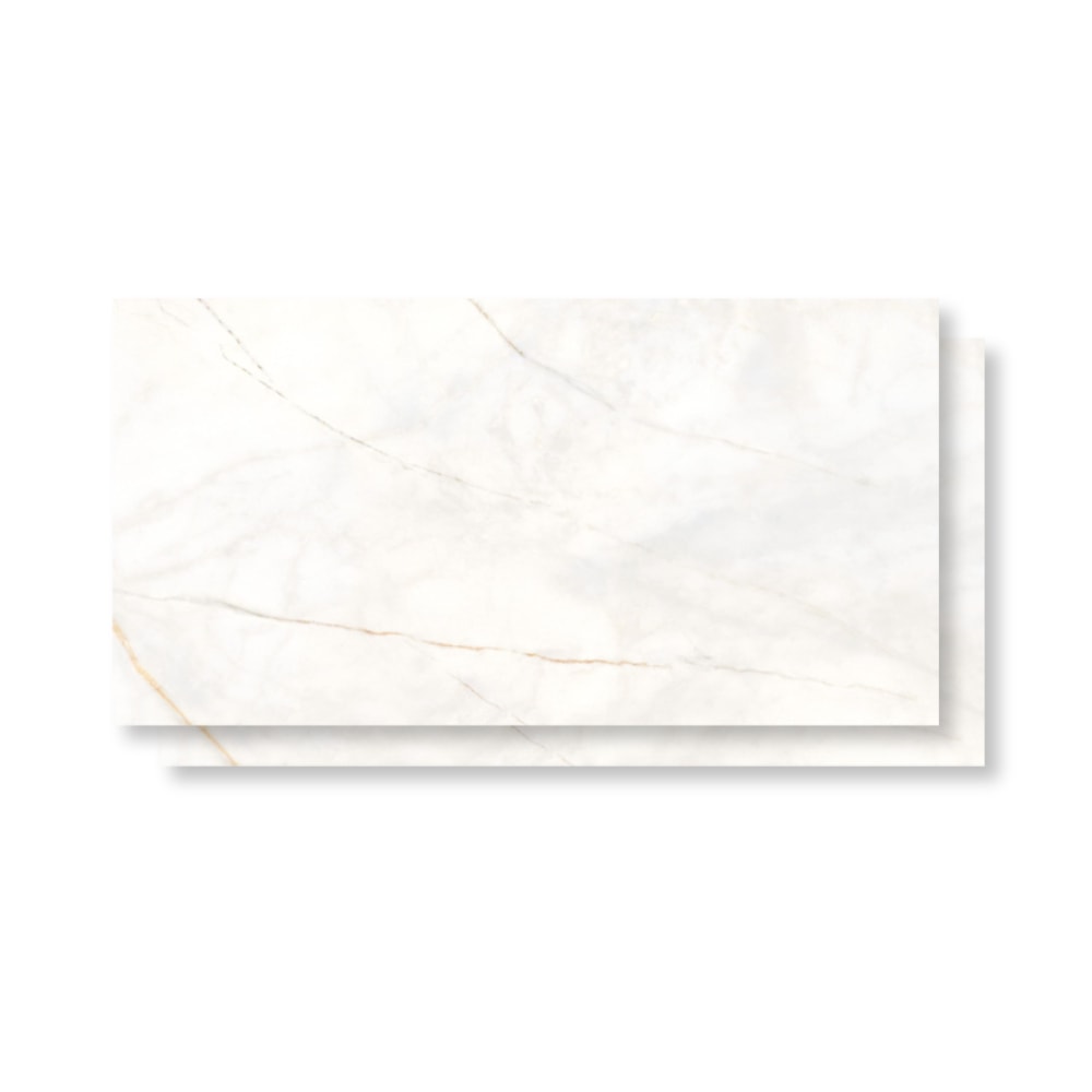 Piso Cerâmico Polido Lume 45x89cm Artemis White Retificado