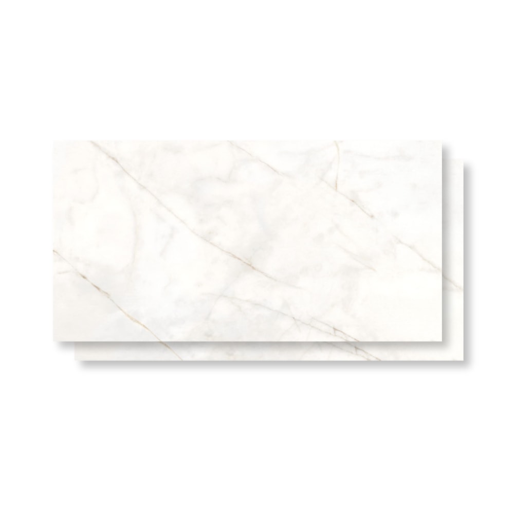 Piso Cerâmico Polido Lume 45x89cm Artemis White Retificado