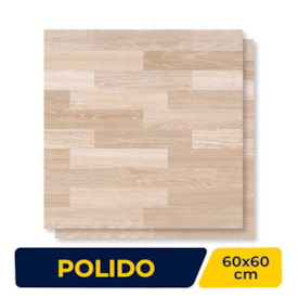 Piso Cerâmico Polido Lume 60x60cm Parquet Almond Retificado