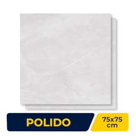 Piso Cerâmico Polido Lume 75x75cm Allure Gris Retificado
