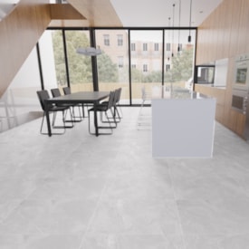 Piso Cerâmico Polido Lume 75x75cm Allure Gris Retificado