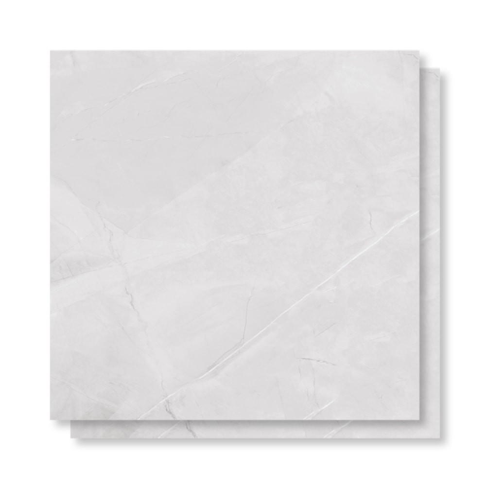 Piso Cerâmico Polido Lume 75x75cm Allure Gris Retificado