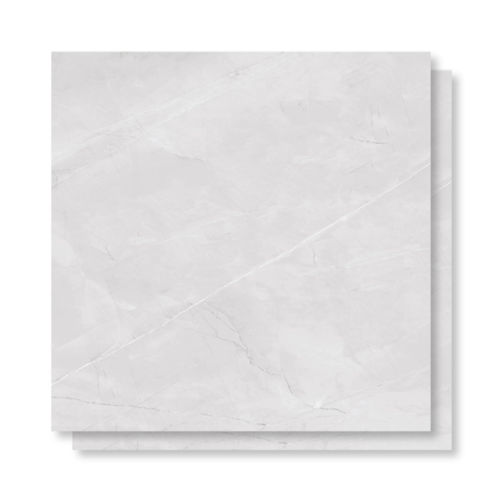 Piso Cerâmico Polido Lume 75x75cm Allure Gris Retificado