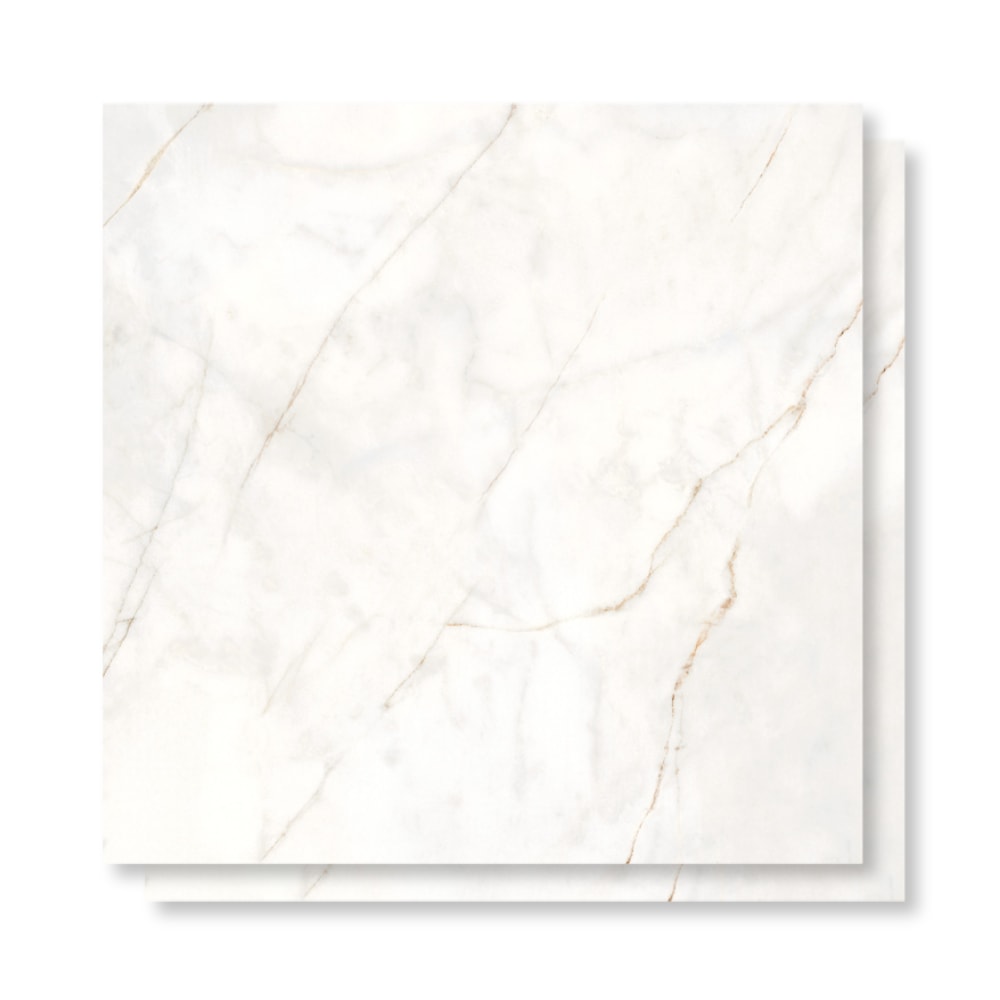 Piso Cerâmico Polido Lume 75x75cm Artemis White Retificado