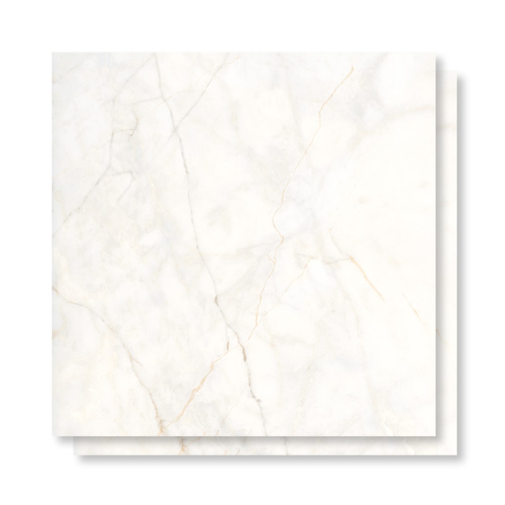 Piso Cerâmico Polido Lume 75x75cm Artemis White Retificado