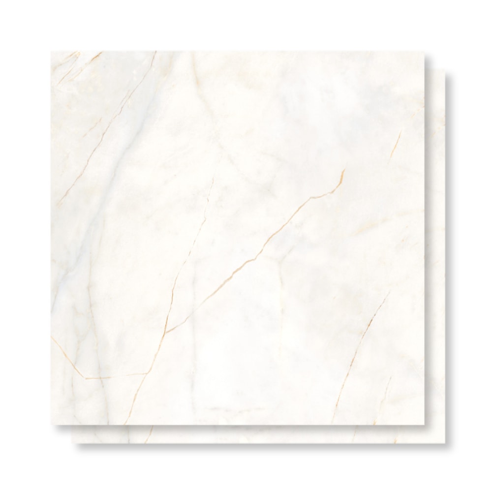 Piso Cerâmico Polido Lume 75x75cm Artemis White Retificado