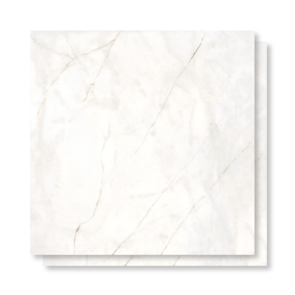 Piso Cerâmico Polido Lume 75x75cm Artemis White Retificado