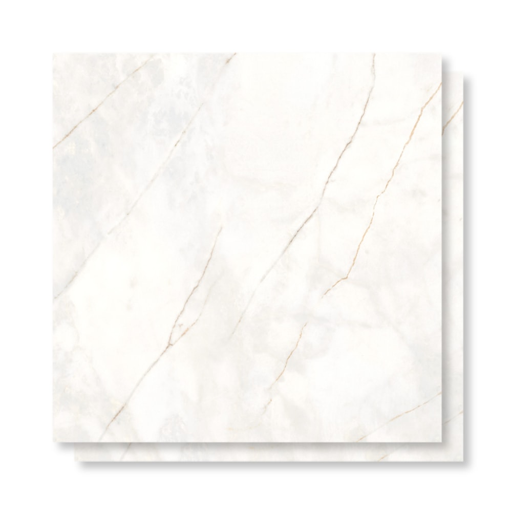 Piso Cerâmico Polido Lume 75x75cm Artemis White Retificado