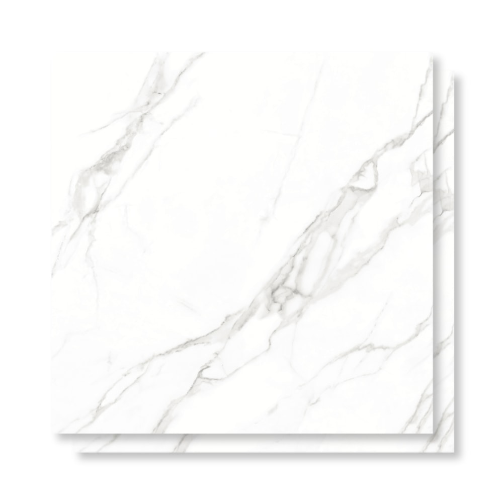 Piso Ceramico Polido Lume 75x75cm Calacata Light Retificado