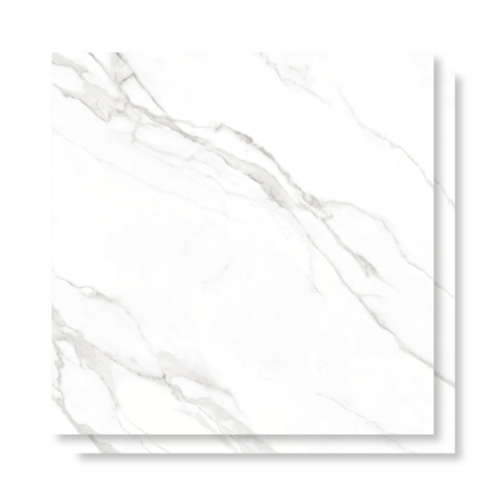 Piso Ceramico Polido Lume 75x75cm Calacata Light Retificado