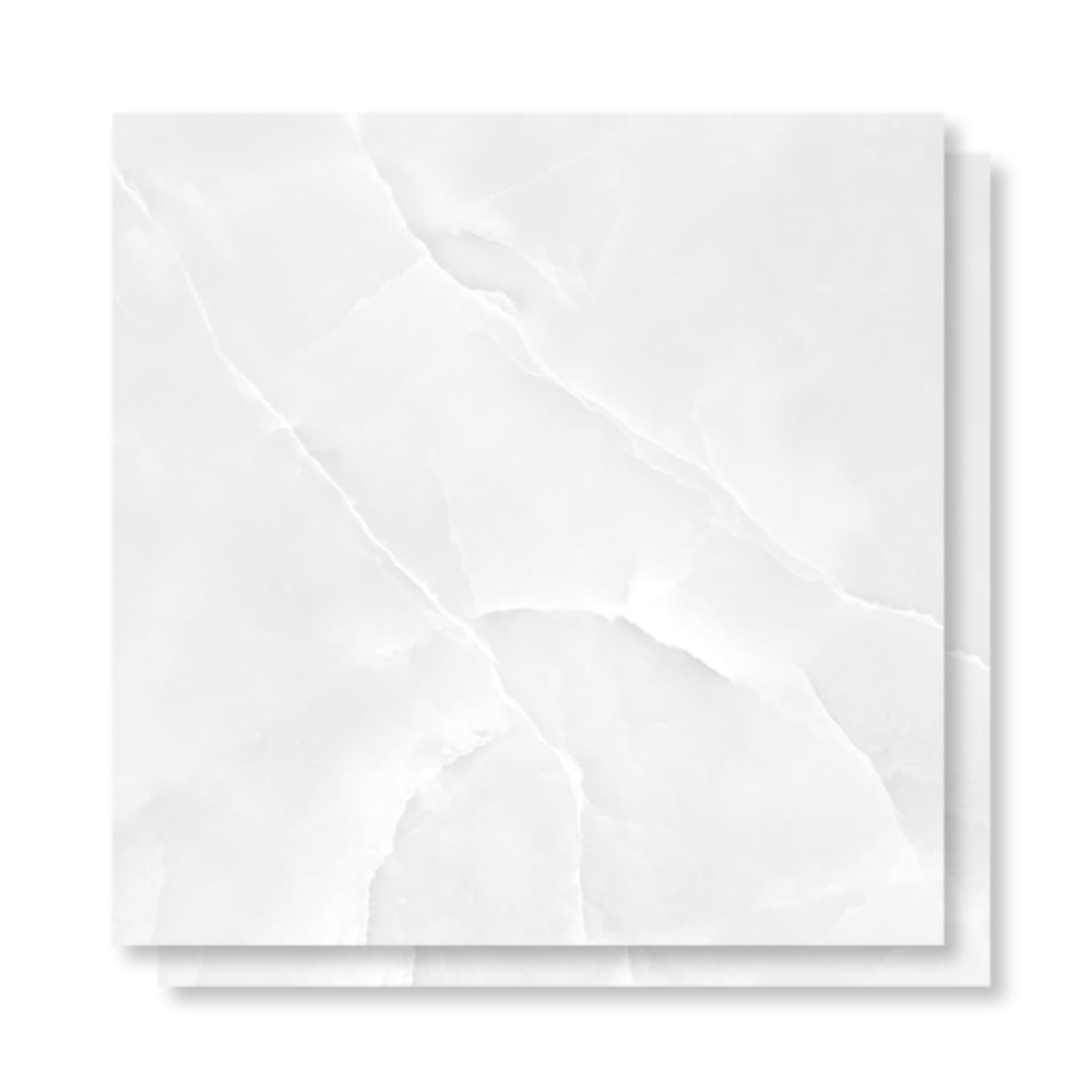 Piso Cerâmico Polido Lume 75x75cm Lunna Gris Retificado