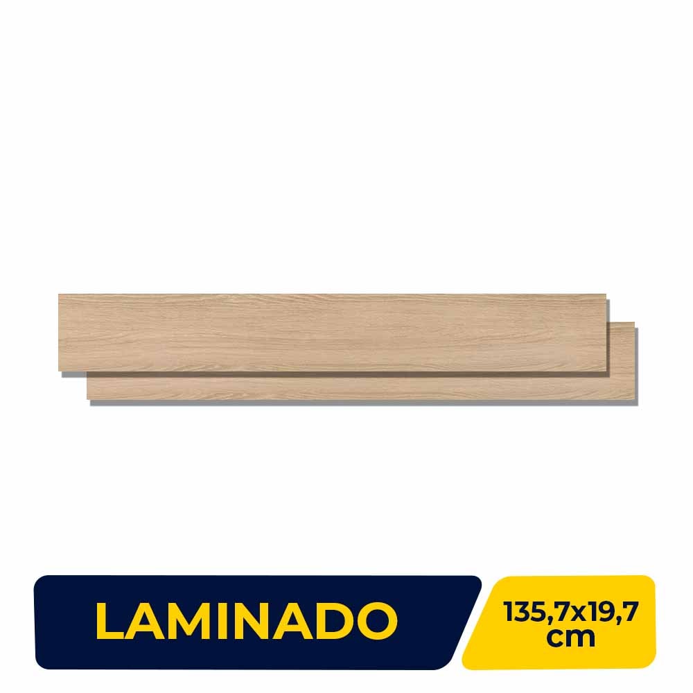 Piso Laminado 135,7x19,7cm Caixa 2,14m² Eucafloor Prime Cola Carvalho Maiorca - 07951313
