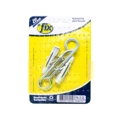 Pitao +Fix Zinco com Aba 4.4x72 Bucha Nº8 2 Peças - R.15 TB