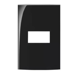 Placa 1 Posto 4x2 Margirius Sleek Preto Ebony Brilhante - 15916