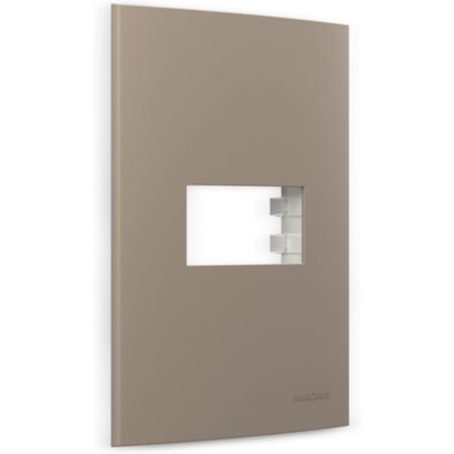 Placa 1 Posto Horizontal com Suporte Margirius Sleek Argila - 22051