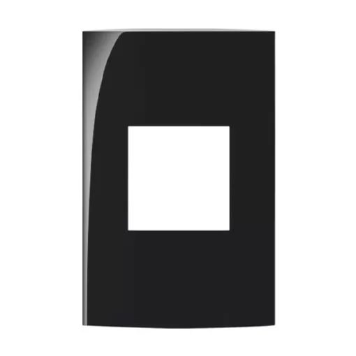 Placa 2 Postos 4x2 Margirius Sleek Preto Ebony Brilhante - 15915