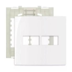 Placa 2 Postos 4x4 com Suporte Margirius Sleek Branca Brilhante - 16021