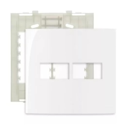 Placa 2 Postos 4x4 com Suporte Margirius Sleek Branca Brilhante - 16021