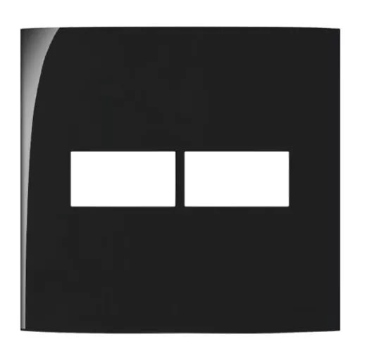 Placa 2 Postos 4x4 Margirius Sleek Preto Ebony Brilhante - 15911