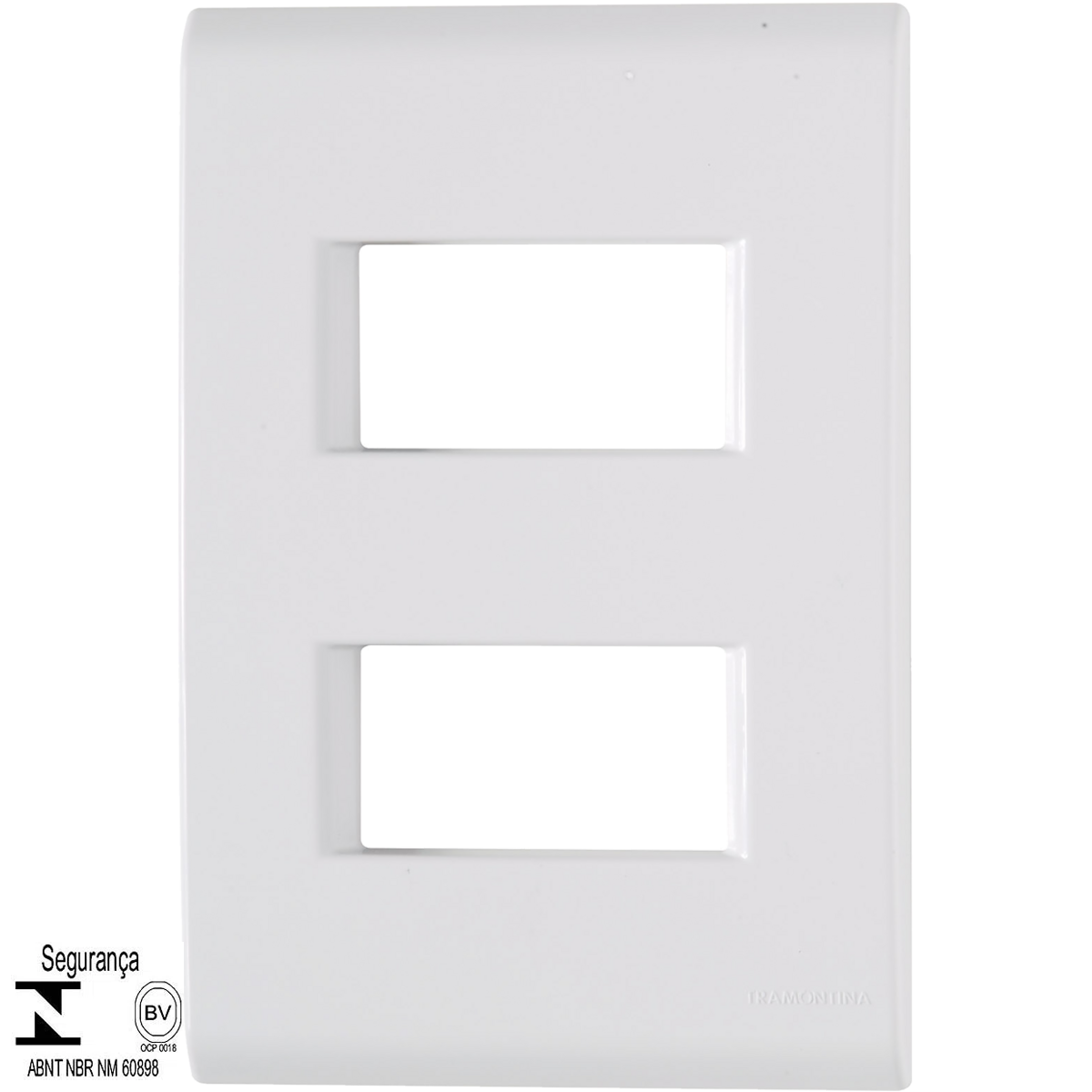 Placa 2 Postos Afastados 4x2 Tramontina Liz Branca