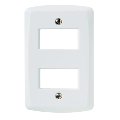 Placa 2 Postos Afastados 4x2 Tramontina Lux Branca - 57105206