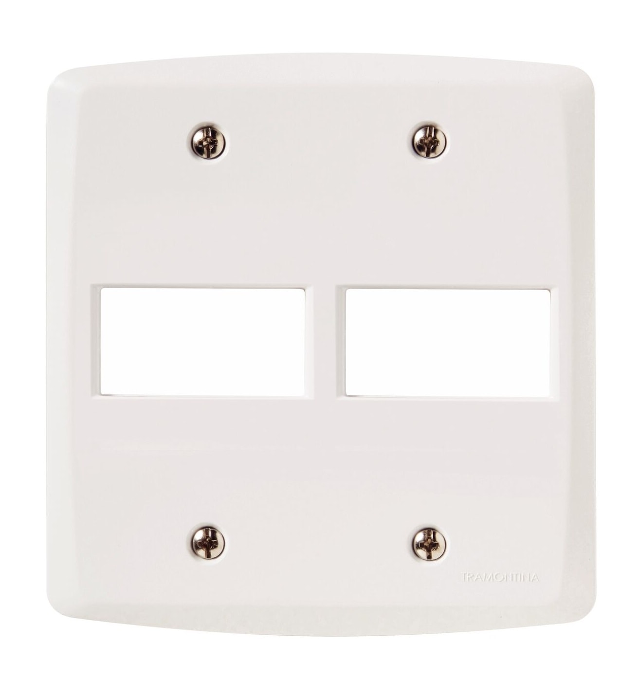 Placa 2 Postos Horizontal 4x4 Tramontina Lux Branca - 57105023