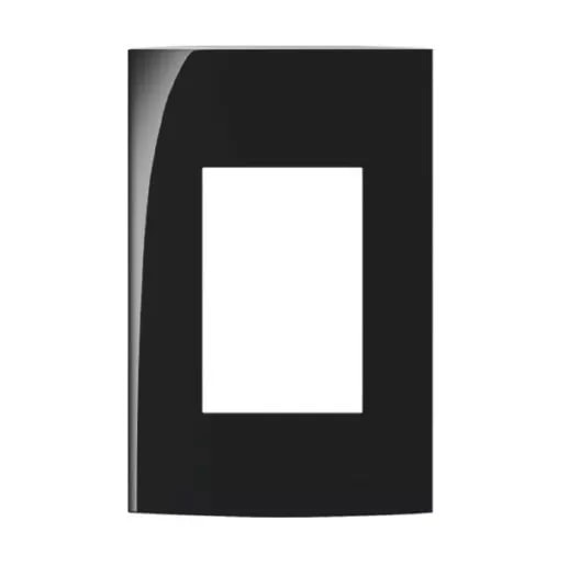 Placa 3 Postos 4x2 Margirius Clean Preta Acetinada - 14451