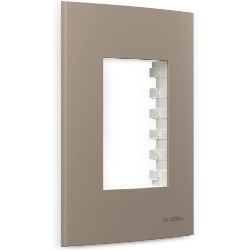 Placa 3 Postos Horizontal com Suporte Margirius Sleek Argila - 22055