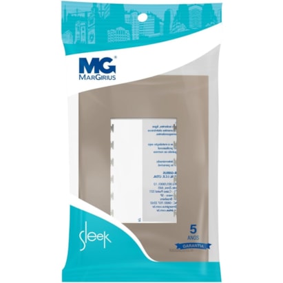 Placa 3 Postos Horizontal com Suporte Margirius Sleek Argila - 22055