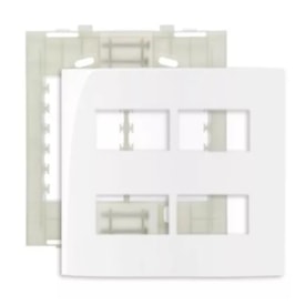 Placa 4 Postos 4x4 com Suporte Margirius Sleek Branca Brilhante - 16019