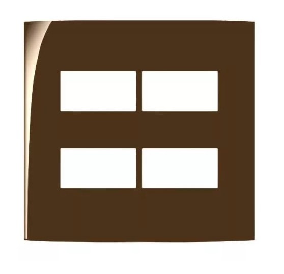 Placa 4 Postos 4x4 Margirius Sleek Marrom Brilhante - 17286