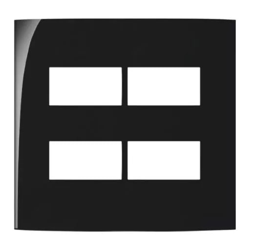 Placa 4 Postos 4x4 Margirius Sleek Preto Ebony Brilhante - 15909