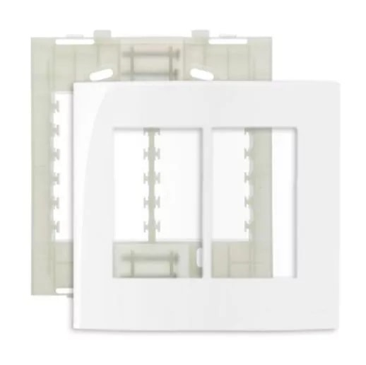 Placa 6 Postos 4x4 com Suporte Margirius Sleek Branca Brilhante - 16018