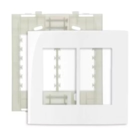 Placa 6 Postos 4x4 com Suporte Margirius Sleek Branca Brilhante - 16018