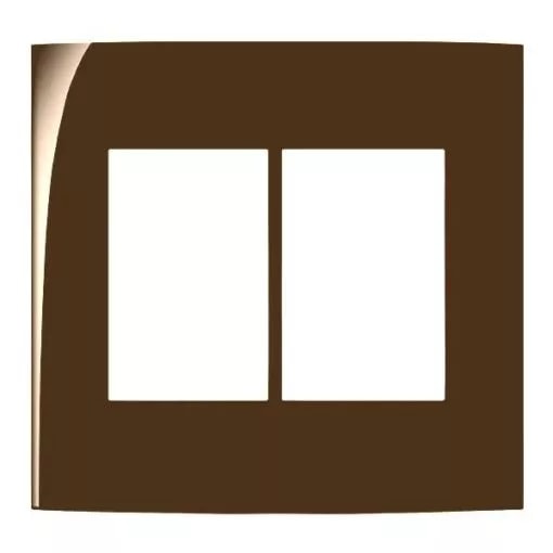 Placa 6 postos 4x4 Margirius Sleek Marrom Brilhante - 17625