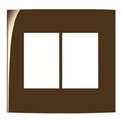 Placa 6 postos 4x4 Margirius Sleek Marrom Brilhante - 17625