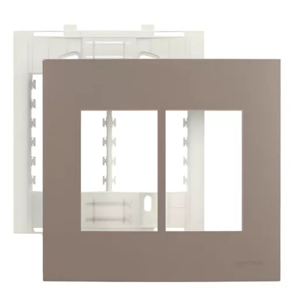 Placa 6 Postos Horizontal com Suporte Margirius Sleek Argila - 22059