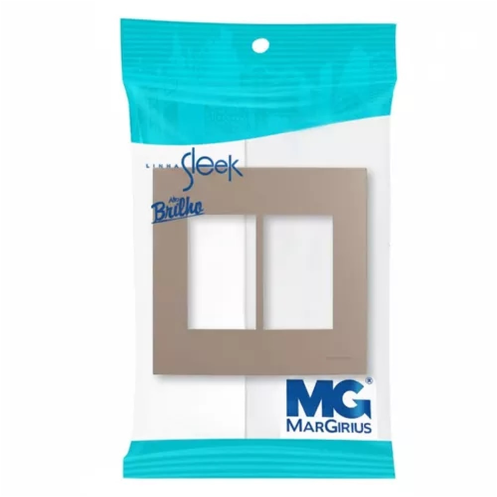 Placa 6 Postos Horizontal com Suporte Margirius Sleek Argila - 22059
