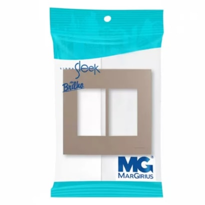 Placa 6 Postos Horizontal com Suporte Margirius Sleek Argila - 22059