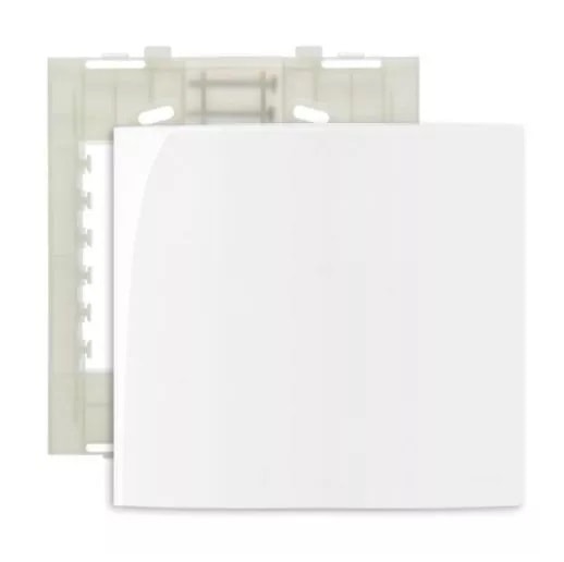Placa Cega 4x4 com Suporte Margirius Sleek Branca Brilhante - 16022