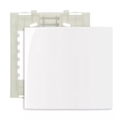 Placa Cega 4x4 com Suporte Margirius Sleek Branca Brilhante - 16022