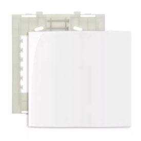 Placa Cega 4x4 com Suporte Margirius Sleek Branca Brilhante - 16022