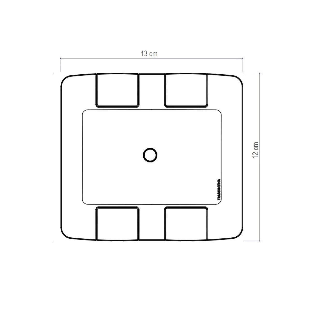 Placa com 1 Furo 9,5 mm 4x4 Tramontina Aria Branca - 57203022